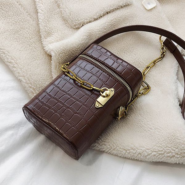 

2020 осенние и зимние сумки женские мини сумка моды цепи ведро кроссбоди свободного покроя женщины сумка-мессенджер