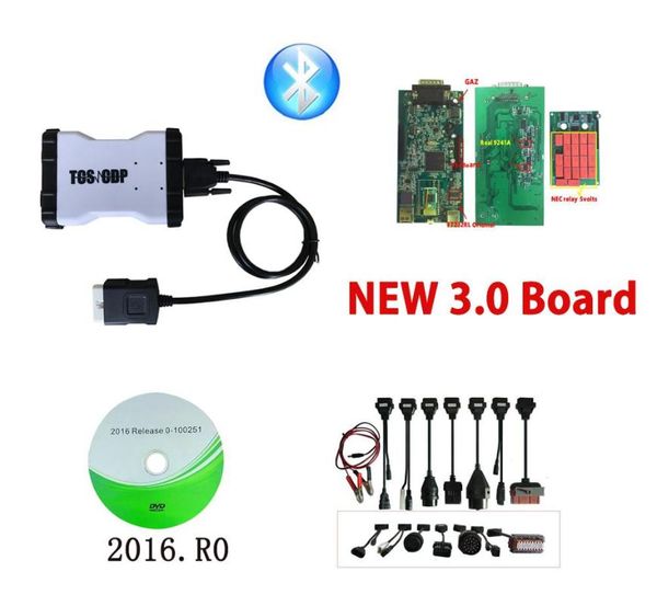 

white vd tcs pro plus v3.0 green pcb with bluetooth obd scanner for delphis autocome car trucks obd2 diagnostic scan tools