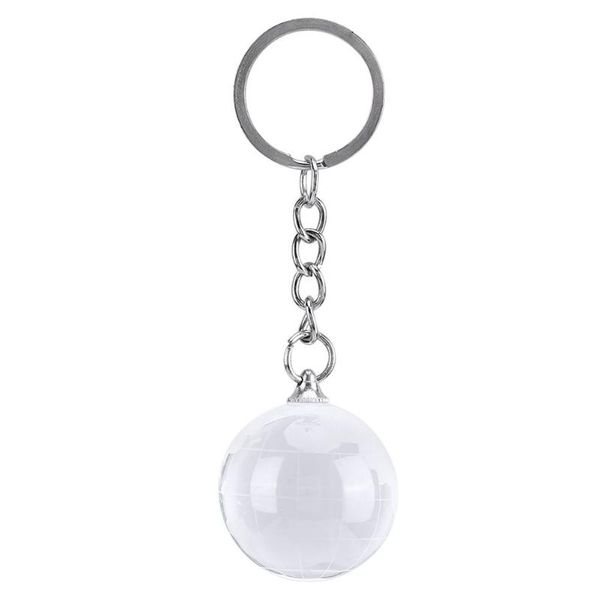 

fancy 30mm ball round 3d globe crystal ball pendant for men artificial crystal keychain glass keychain, Silver