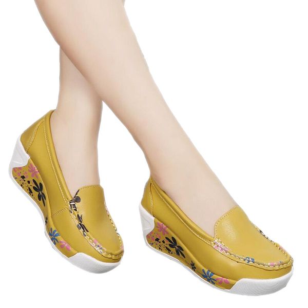 

2019 women's shallow mouth single shoes casual wedges soft outsole woman swing shoes mother maternity, Black