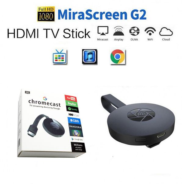 

Новый MiraScree G2 Wireless TV Stick Dongle TV Stick 1080P HD 2.4G HDMI TV Dongle Поддержка Airplay DLNA Play Google Chromecast Epacket