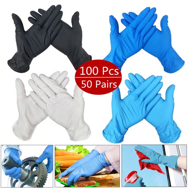 

disposable gloves 100 pcs/box super thin nitrile latex glove cleaning food gloves household cleaning size s m l