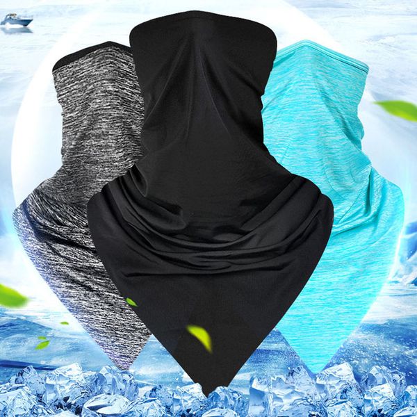 

outdoor cool scarf cycling bandana bicycle sports headwear ride neck mask bike triangle headband scarf uv protection, Black