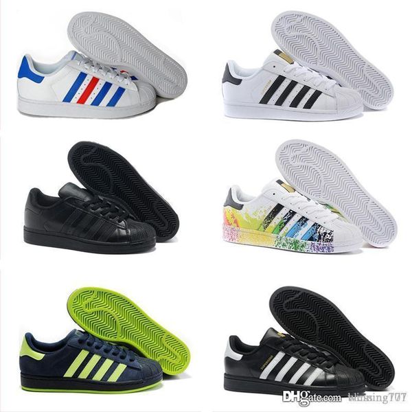 

бесплатная доставка superstar белый черный розовый синий золото superstars 80s pride кроссовки super star женщины мужчины спорт повседневная