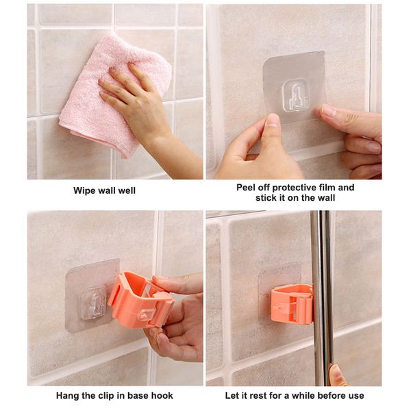 

mop broom holder mop organizer bathroom storage rack kitchen tool holder wall mounted brush shelf home folding rack with hook