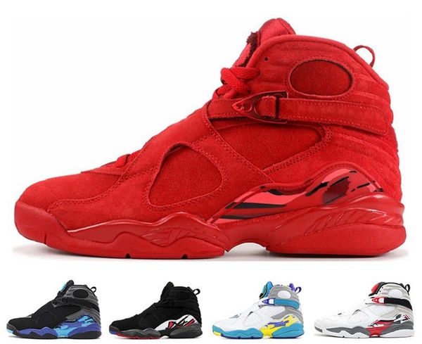 

valentines day aqua white black 8 8s men basketball shoes chrome countdown pack 3 peat viii mens trainers sports sneaker