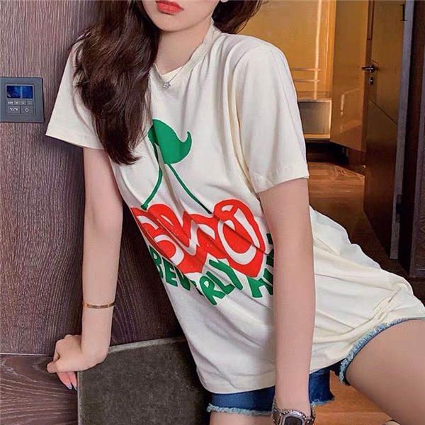 

women t shirts summer fashion t shirt apple prined short sleeve lady tees men tees t-shirt, White