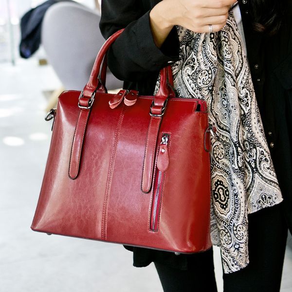 

2020 new western style leather bag fashionable lady hand slung one shoulder grease cowhide bag
