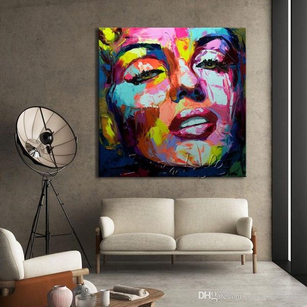 

va. francoise nielly marilyn monroe palette knife handmade abstract portrait art oil painting on canvas wall art home office de