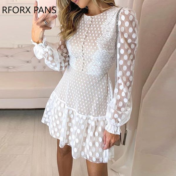 

dot sheer mesh eyelash lace dress, Black;pink