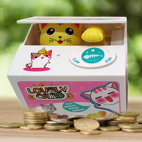 

electric music lucky cat money box lovely children saving money automatic hide coin cartoon piggy bank creative gifts