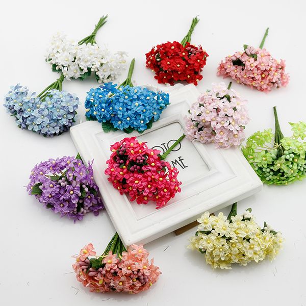 Acheter Cerise Soie Pas Cher Artificielles Fleurs Mariée Bouquet De Mariage Scrapbooking Boîte Cadeau Décoration Diy Guirlande Artisanat Faux Fleur De