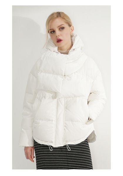 

2019 new winter women white duck down hoodies jackets fashion ladies jackets, Black