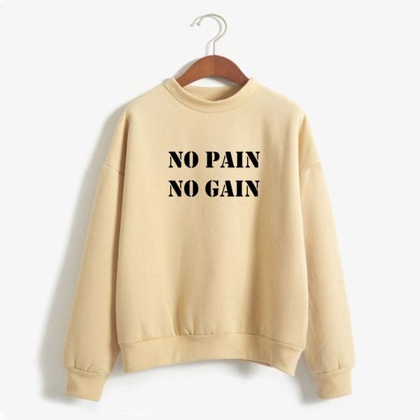 

comfortable fashion no pain no gain print sweatshirt clothes o-neck sweatshirt hoodies men autumn hip hop hooded -2, Black