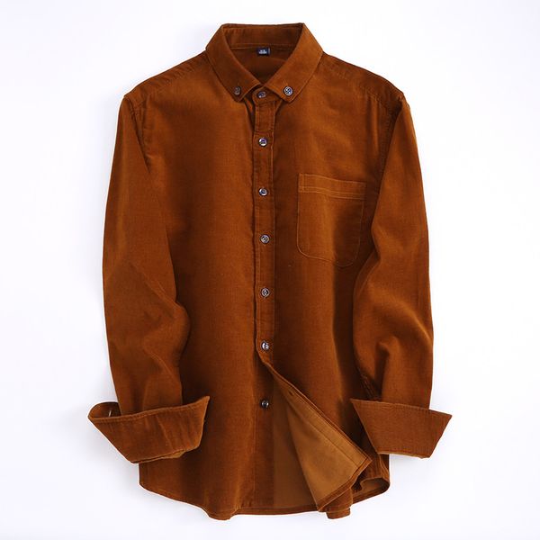 

new autumn/winter corduroy shirt 100% cotton long sleeved button collar casual warm shirts fashion brand over size, White;black