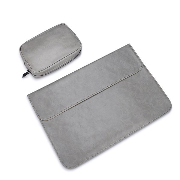 Luva de notebook à prova d 'água 12 15 polegadas couro laptop bolsa capa para macbook air pro 13 caso