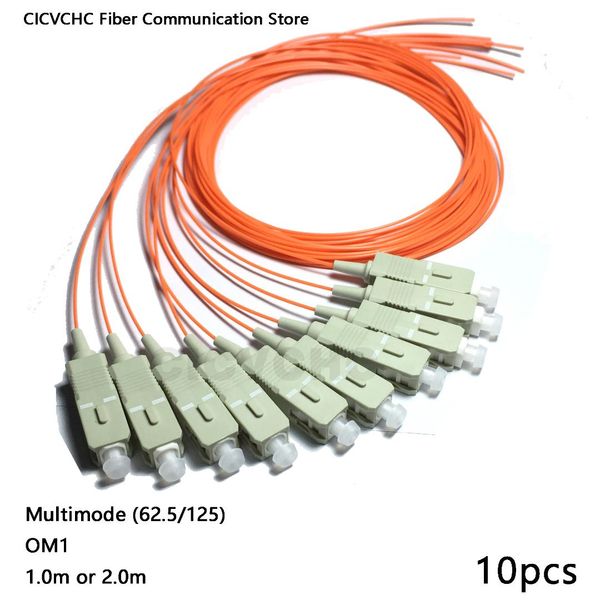 

10pcs sc/upc-multimode(62.5/125)-om1-0.9mm cable-1m or 2m / optical fiber pigtail