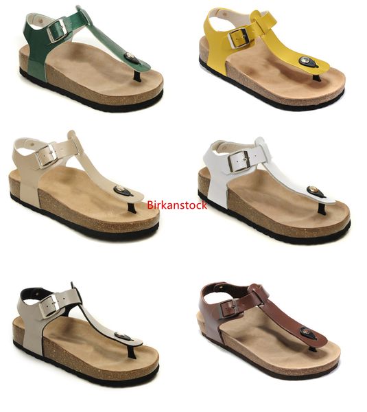 

brand cow leather shoes for men women wholesale flats cork sandals casual summer beach slippers with buckle flip flops