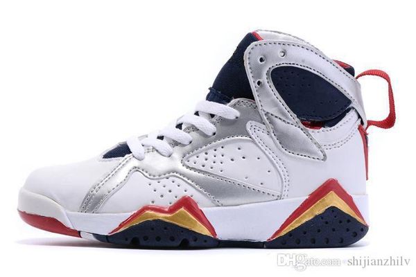 

boy & girl 7s infant basketball shoes for kids white black gold children athletic 7 sports sneaker multi color and size in stock