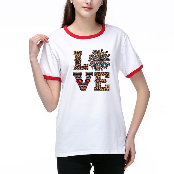 

women's t-shirts summer new womens fashion love print short sleeves t-shirt casual women breathable tee 2 color size s-2xl