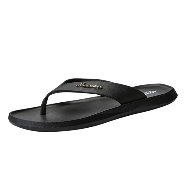 

sagace fashion men's feet non-slip slippers flat-bottom home out dual-use comfortable slippers new listing 2019, Black