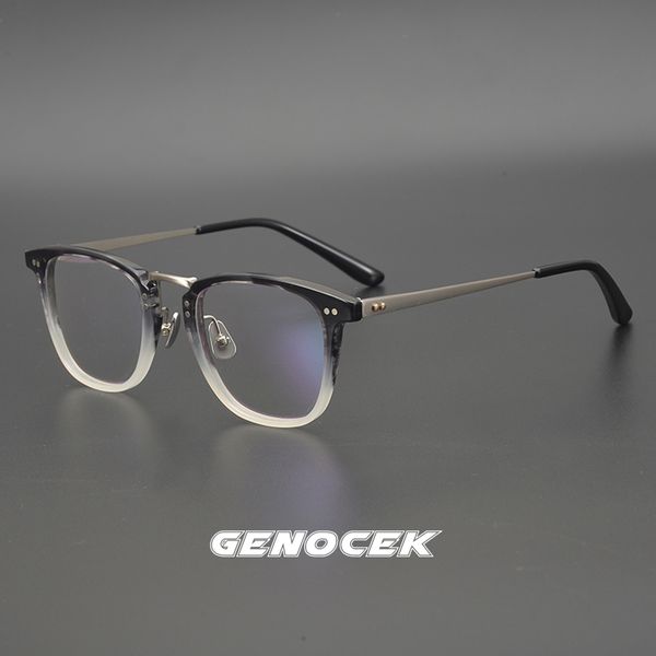 

japan new acetate titanium eyeglasses frame men women designer optical prescription myopia glasses frame eyewear, Black