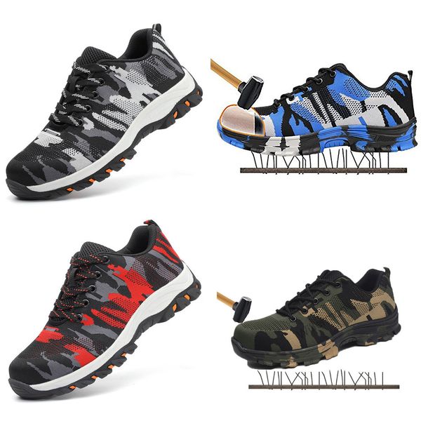 

2019 new men's outdoor breathable steel toe protective work shoes men steel mid sole indestructible puncture proof safety shoes, Black