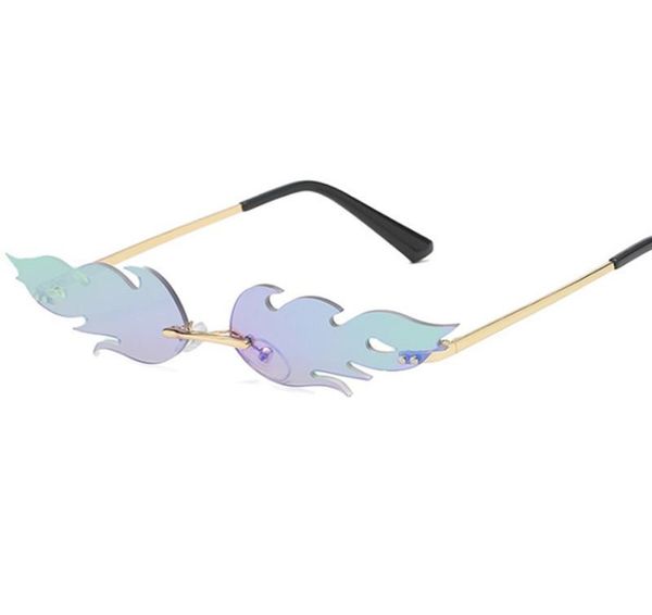 

in stocknew fashion flame sunglasses for men and women with metal rimless street seuropean and american narrow-rimmed glassesdr3573, White;black