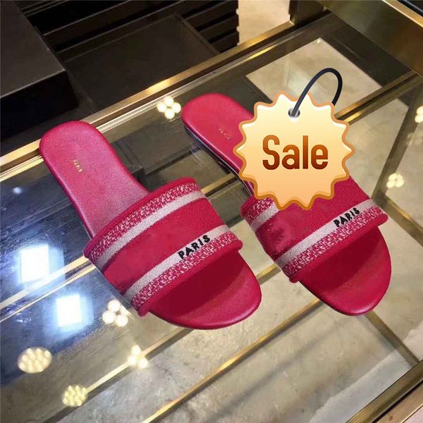 

high-quality women slippers brand sandals flat designer shoes slide dazzle flowers embroidery sandal floral striped beach slipper, Black