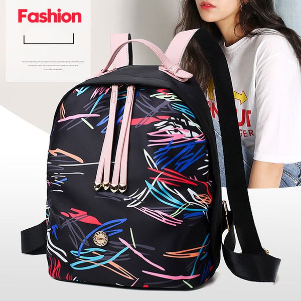 

2019 new large capacity backpack wear-resistant soft nylon bag for women travel shopping bs88