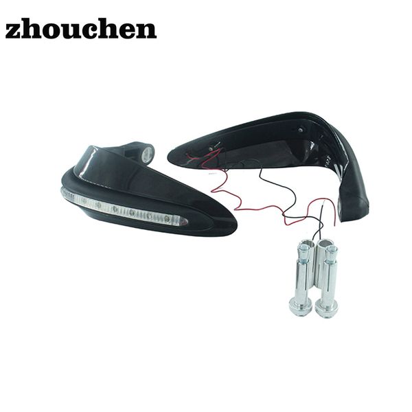 

motorcycle motocross dirt bike handguards handlebar hand guard protector with led turn signals white light gz-119