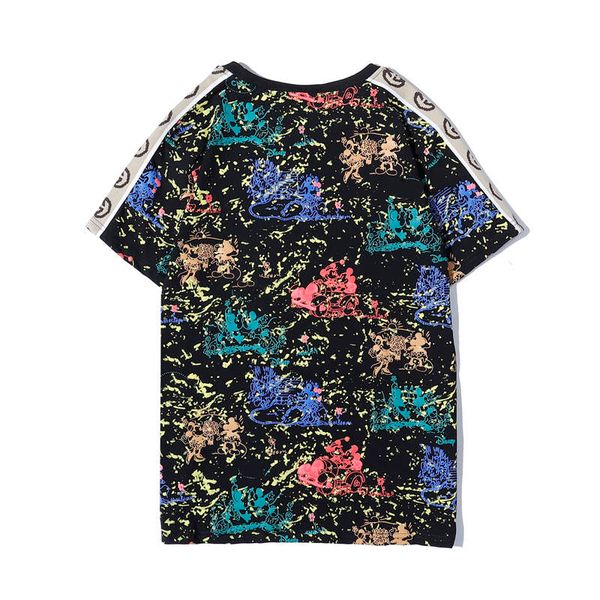 

марка конструктора mens t shirts моды роскошные футболки красочные crew neck tee мужские рубашки с коротким рукавом одежда -2xl, White;black