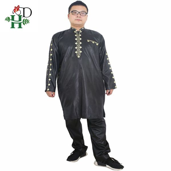 

h&d african dresses for men dashiki mens african clothing bazin outfit male pant suits 2 pcs long sleeves shirt plus size, Red