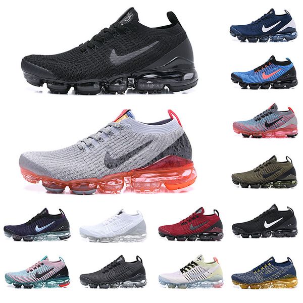 

men women air vapormax flyknit 3.0 cushion running shoes 270 triple black white fly knit cny multi-color designer sneakers sports trainers