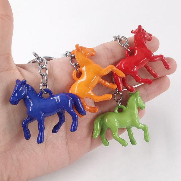 

2019 Fashion Keychain Women Jewelry Acrylic Horse Pendant Key Chain Car Handbag Accessories keychains