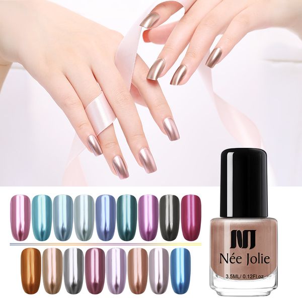 

nee jolie 3.5ml mirror nail polish gold sliver shiny color metallic nail art polish mirror effect colorful art varnish