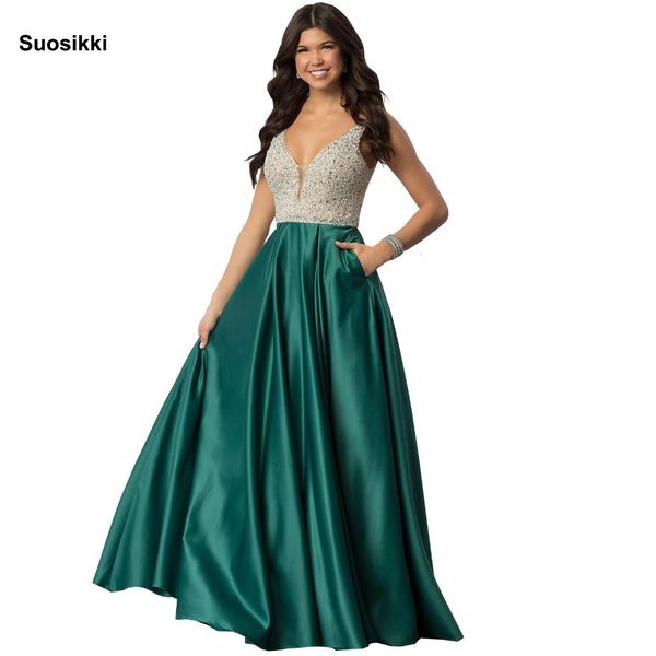 

v-neck beads bodice open back a line long evening dress party elegant vestido de festa fast shipping prom gowns, White;black