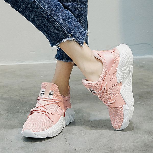 

2018 autumn new ins super fire shoes korean sports shoes female students wild knitted casual running shoes 35-40, Black