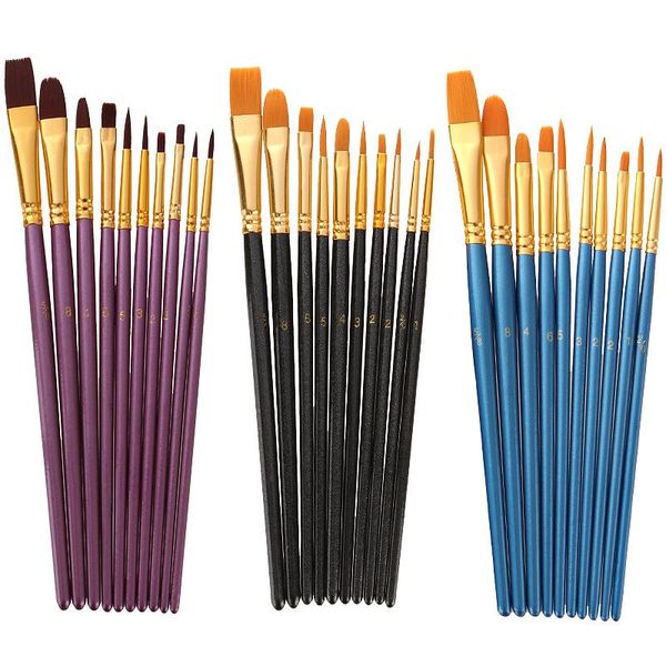 Yuvarlak Sivri Uçlu Boya Fırçaları Naylon Saç Sanatçısı Akrilik Boya Fırçaları Akrilik Yağ Suluboya Yüz Nail Art Minyatür Detaylandırma