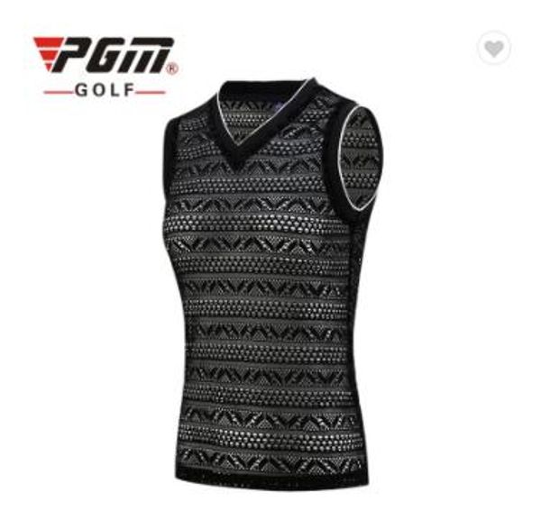 

pgm 2019 new women's golf sportswear clothing summer sleeveless jacket v neck vest ladies breathable hollow lace vest, Red;blue