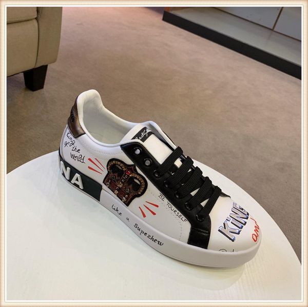 

2019 de igner luxury hoe triple balck white fa hion luxury men women neaker ca ual leather hoe trainer port hoe 38 44