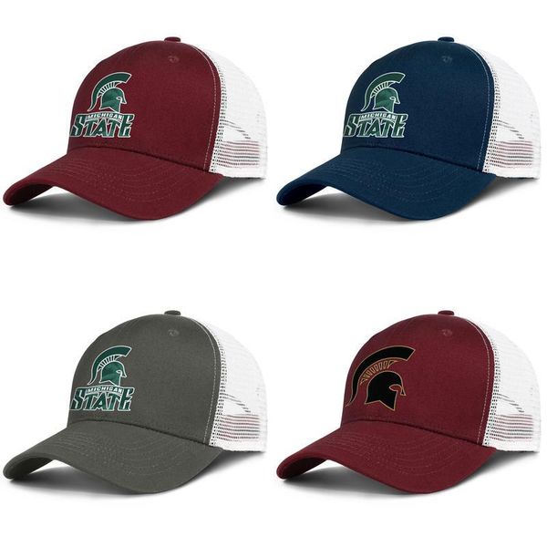 

michigan state spartans basketball coconut tree logo adjustable trucker cap cricket custom sports fashion baseball hat gold print, Blue;gray