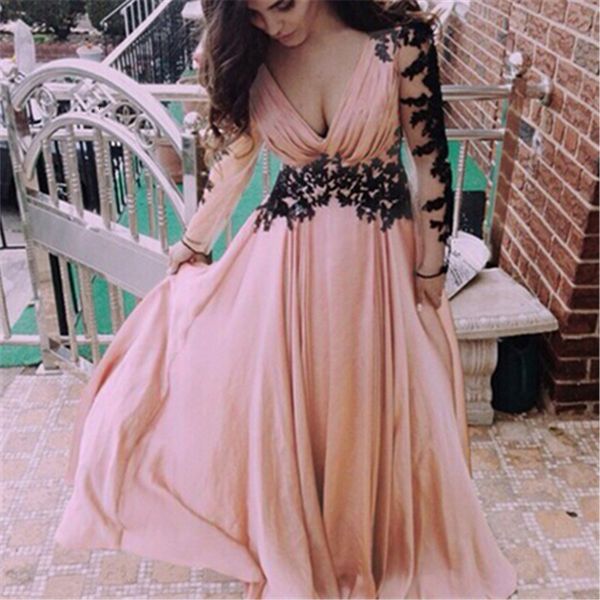 

women's 2019 wear lace splicing long sleeves even clothing, Red;white