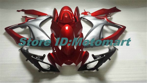 ABS Fairing 750 2006 2007 GSXR 600 Gsxr SUZUKI GSXR600 için 750 K6 06 07 kırmızı, siyah Fairing gs kiti + 7 hediyeler Sp76 set