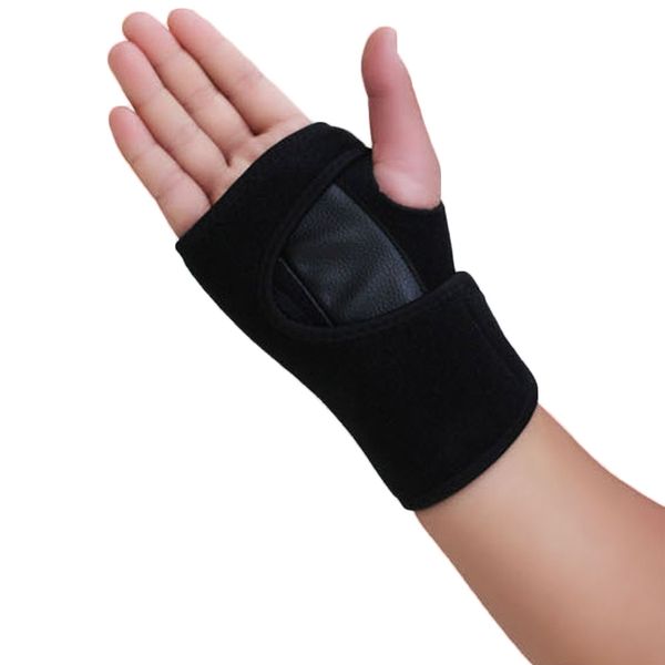 

1 piece sports palm wrist guard brace protective hand protectors gloves armguard for snowboard skiing skating lifting, Black;red