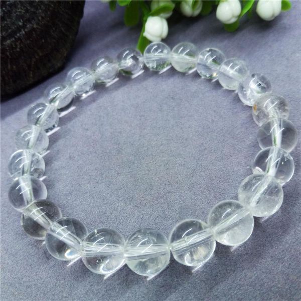 

natural stone white quartz crystal beads bracelet charms for women gift, Black