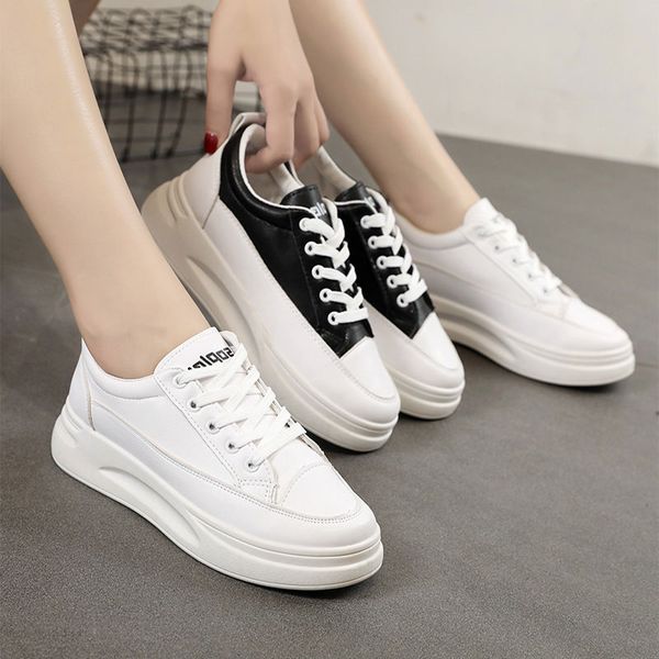 

cross women's shoes female footwear casual sneaker round toe modis all-match platform dress new small 2020 creepers, Black