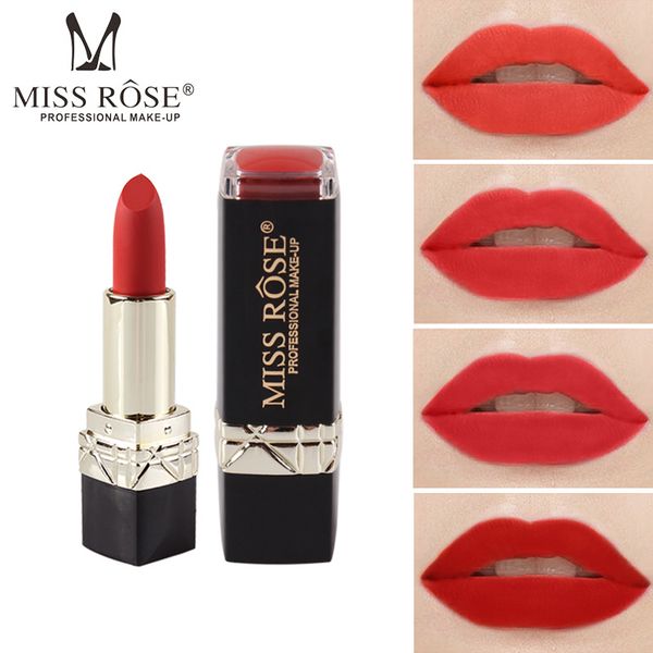 

miss rose lipstick matte waterproof velvet lip stick 12 colors red brown pigments makeup matte lipsticks beauty lips set