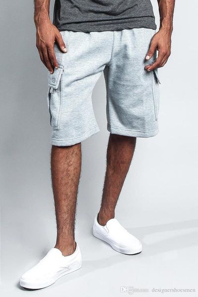

mens fashion designer cargo short pants summer casual sport shorts breathable with pockets male loose apparel, White;black