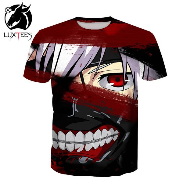 

токио вурдалак кен kaneki косплей майка печать 3d футболки мужчины женщины с коротким рукавом лето тис топы для halloween party luxtees, White;black